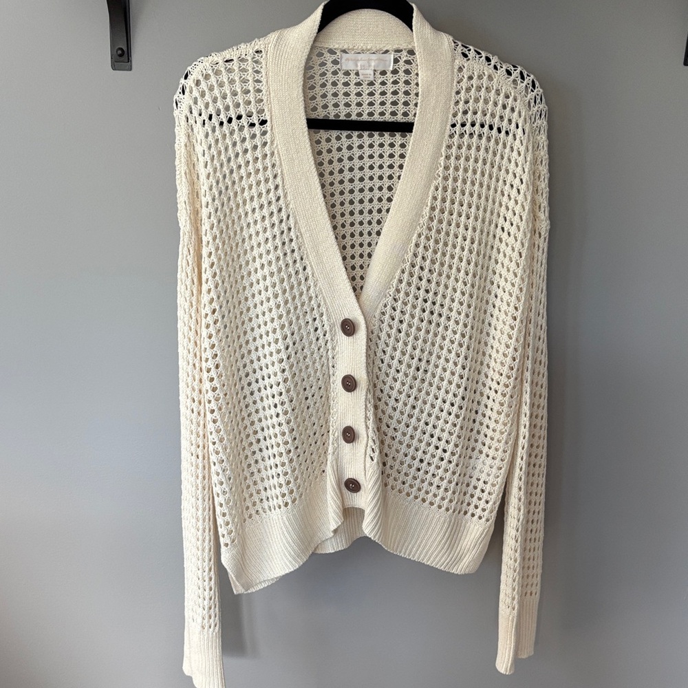 Spiritual Gangster Open Knit Cardigan Cream Cottagecore Lightweight Layering - Picture 6 of 14
